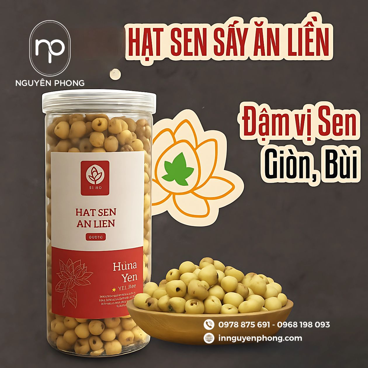 Mẫu tem dán hạt sen sấy